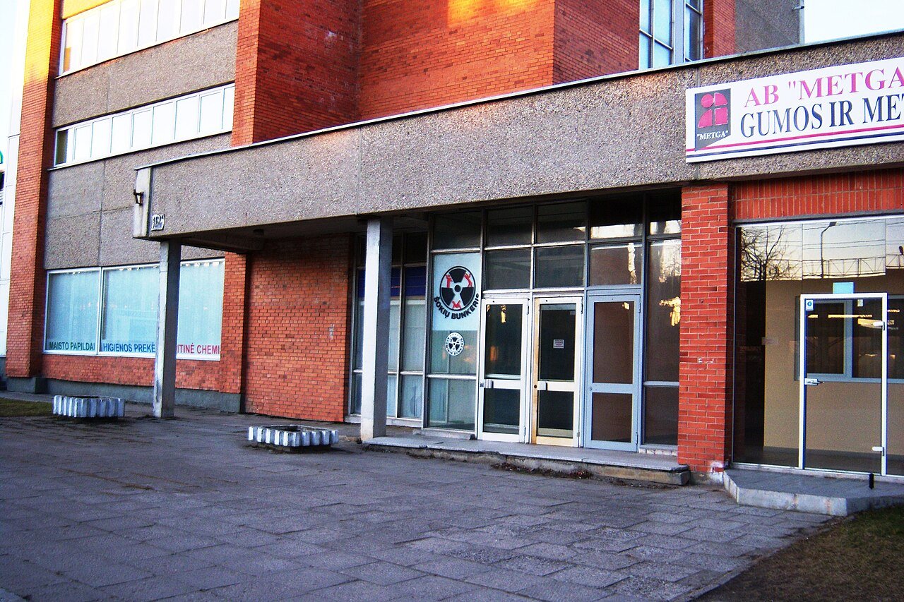 Entrance to the Atomic Bunker museum in Kaunas
