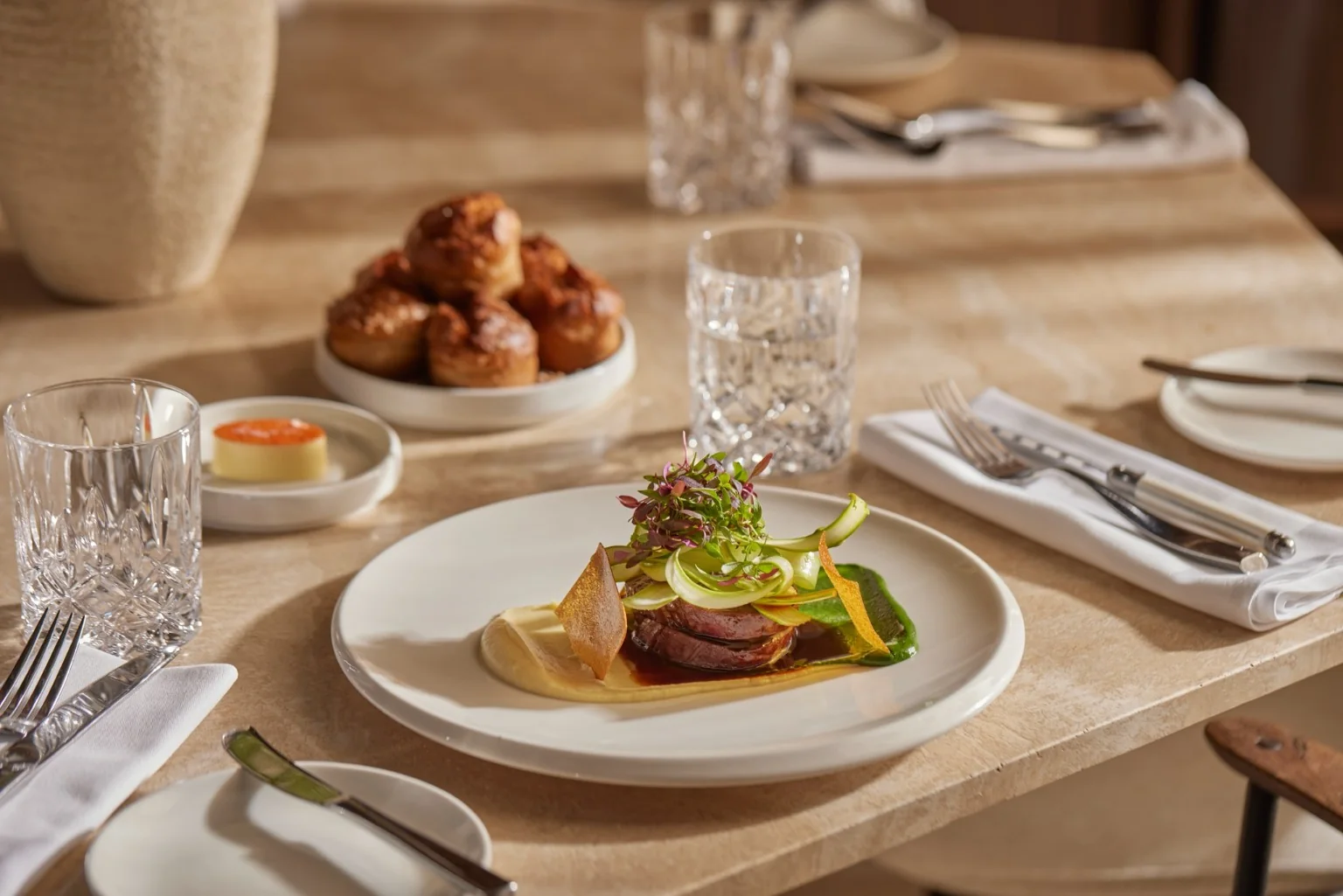 Contemporary restaurant dish in Kaunas