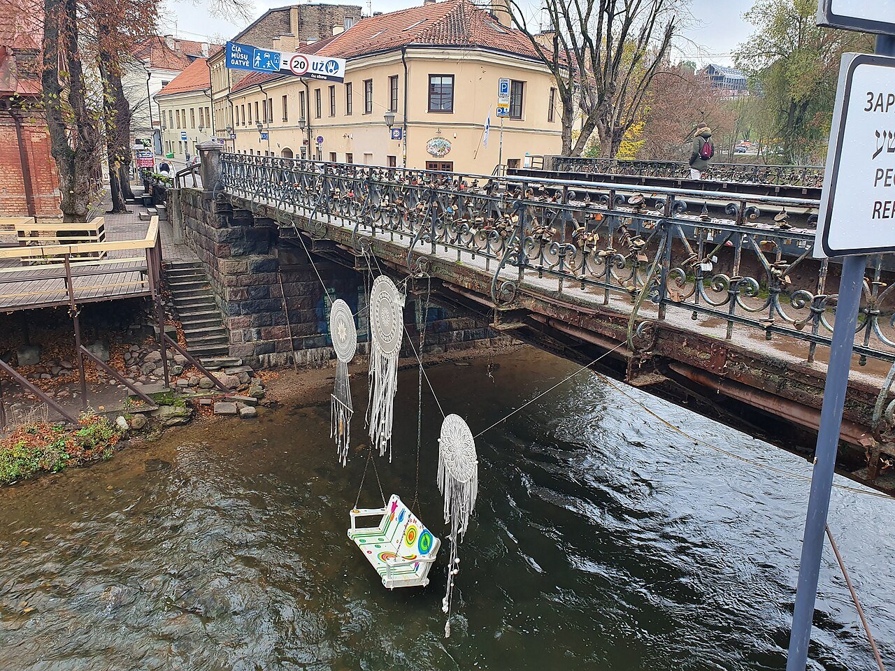 The bridge into Užupis in Vilnius