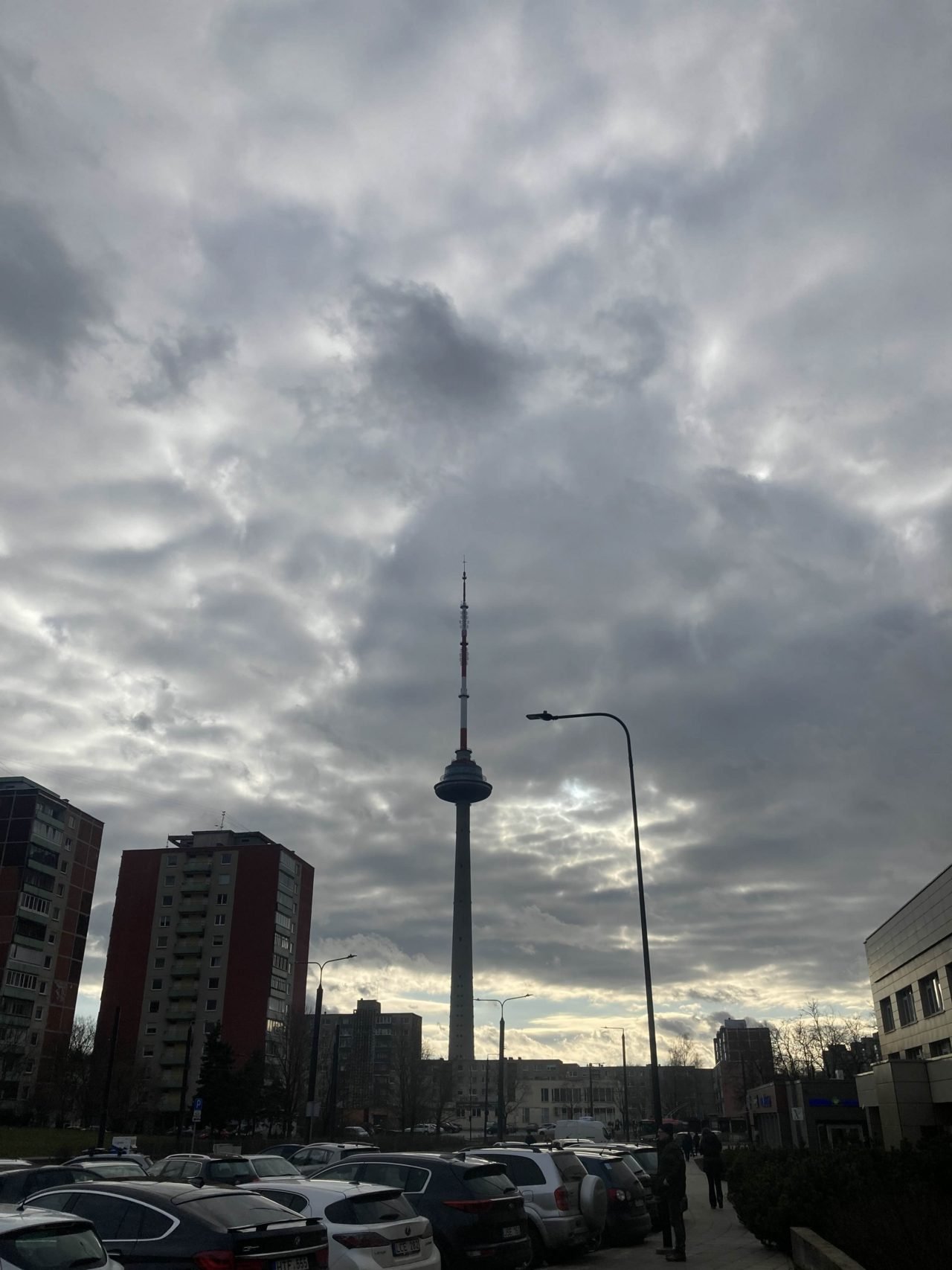 Vilnius TV Tower rising above the city