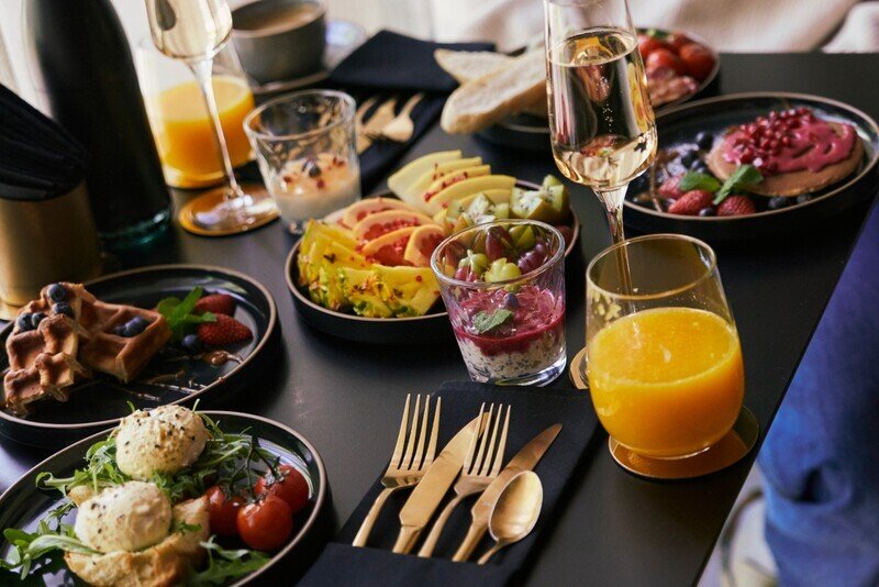 Breakfast spread at MANA Sleep & Spa
