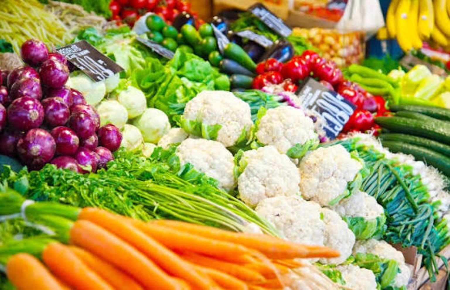 Fresh produce at a Lithuanian market